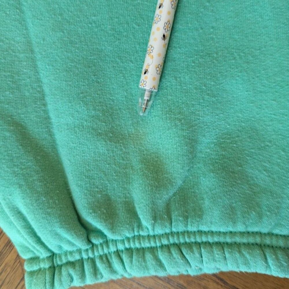 Vintage Victoria's Secret PINK Mint Green Varsity Sweatpants Cropped Joggers M - Picture 6 of 8